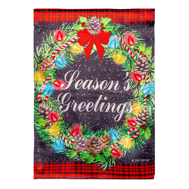 Season's Greeting Lustre Garden Flag,14lu12169