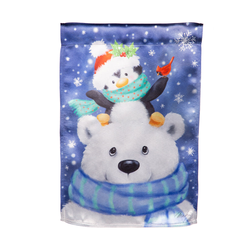 Polar Bear and Friends Lustre Garden Flag,14lu12179