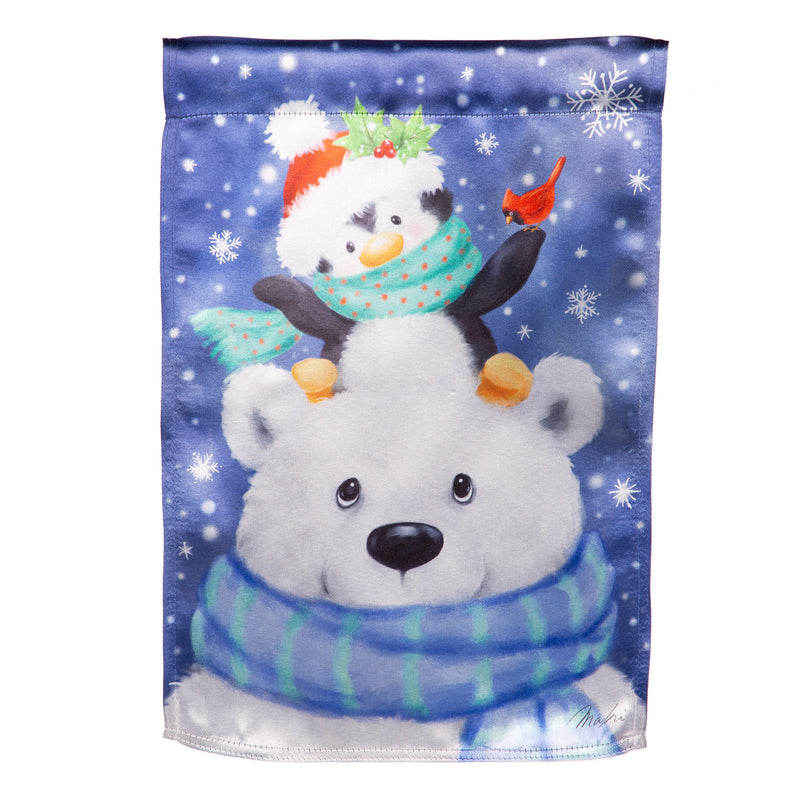 Polar Bear and Friends Lustre Garden Flag,14lu12179