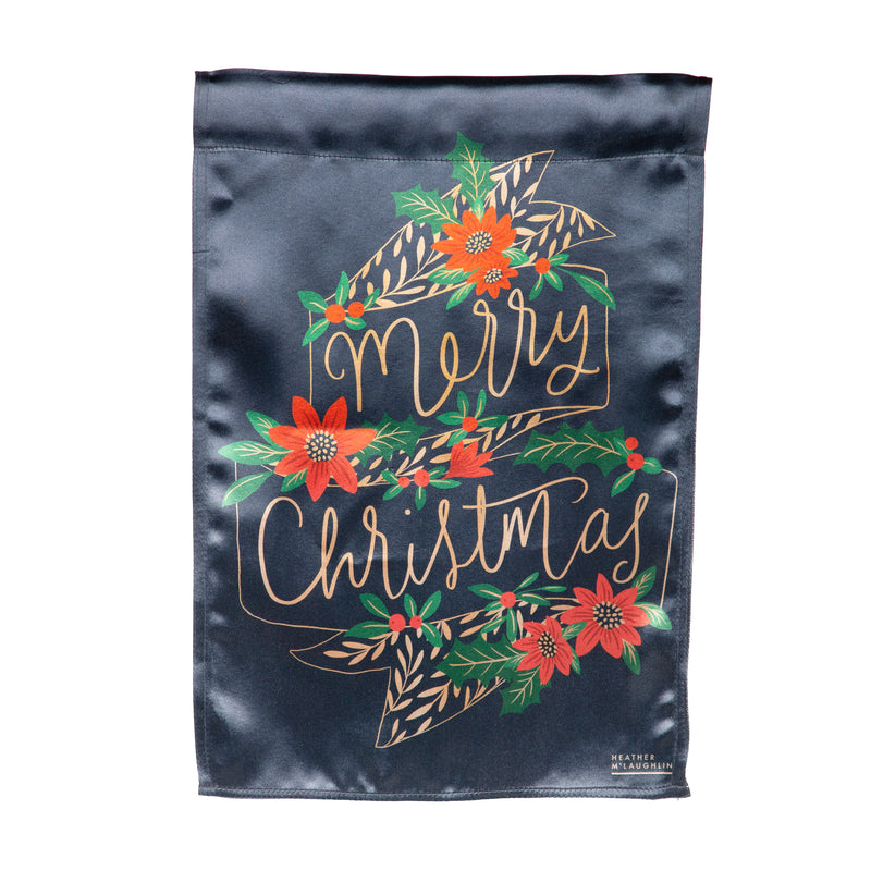 Merry Christmas Lustre Garden Flag,14lu12198