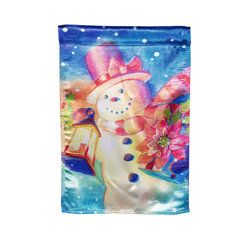 Lantern Snowman Lustre Garden Flag,14lu12281