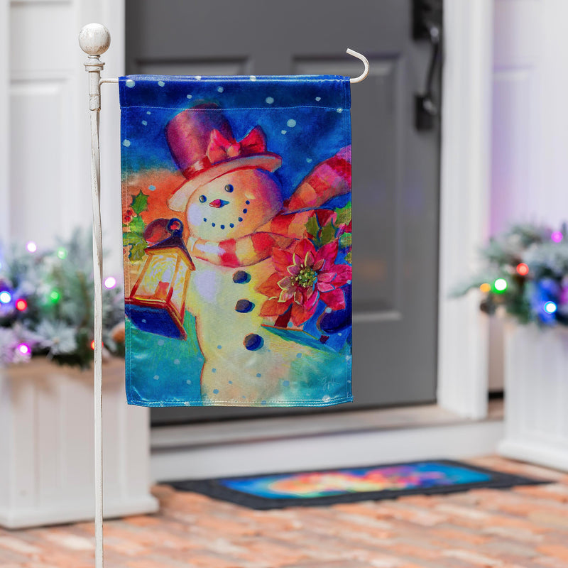 Lantern Snowman Lustre Garden Flag,14lu12281