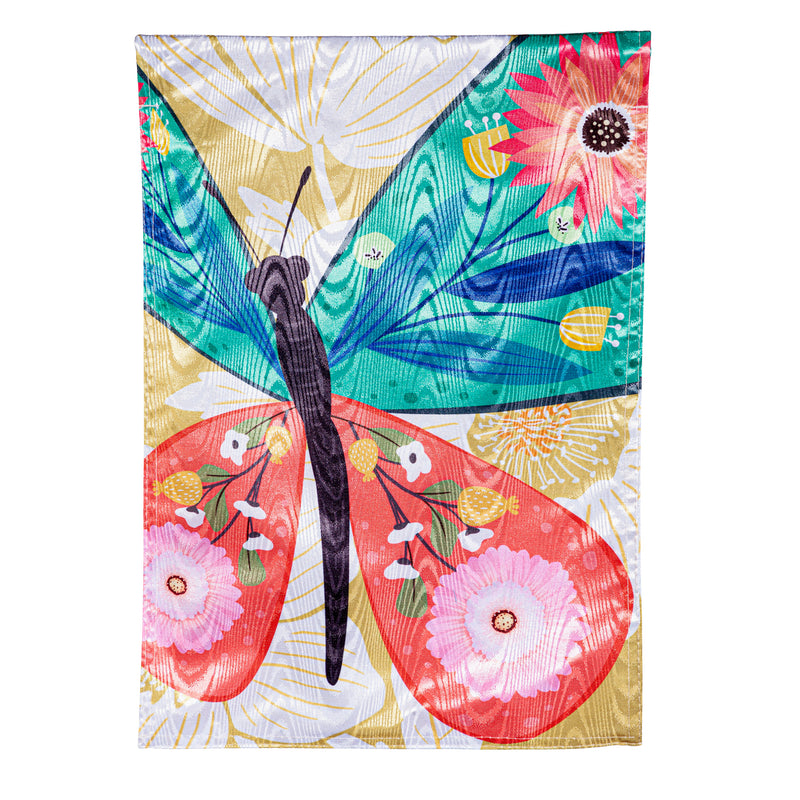 Folk Butterfly Moire Garden Flag,14m11444