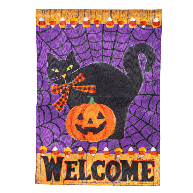 Black Cat Moire Garden Flag,14m11686