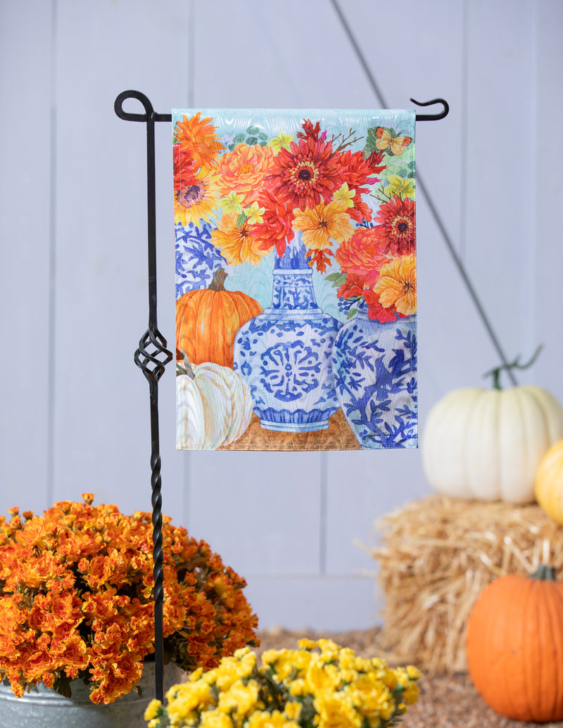 Autumn Floral Moire Garden Flag,14m11760