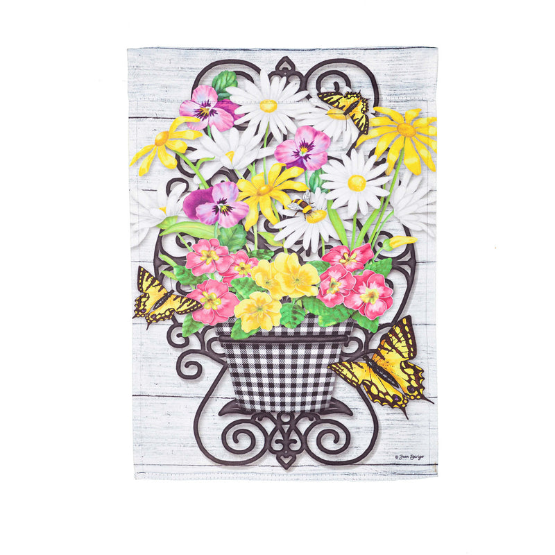 Early Spring Flowers Garden Suede Flag,14s10164