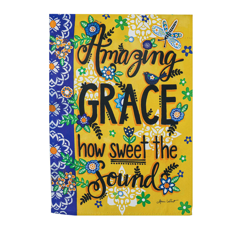 Amazing Grace How Sweet Garden Suede Flag,14s10229