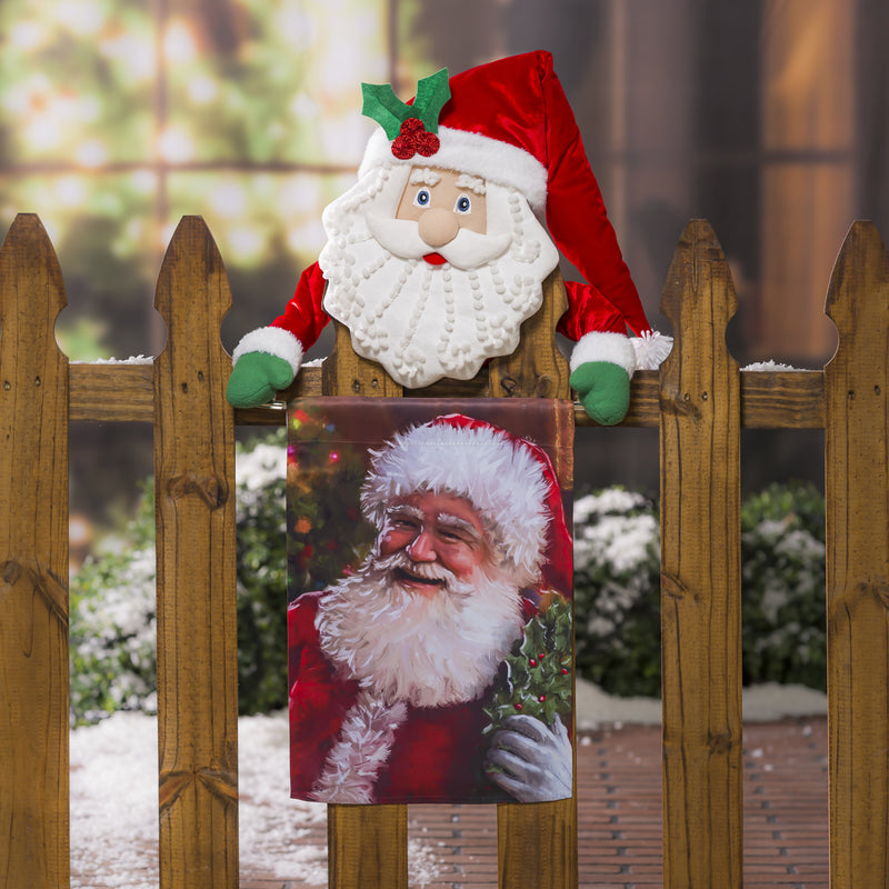 Santa's Portrait Garden Suede Flag,14s10604