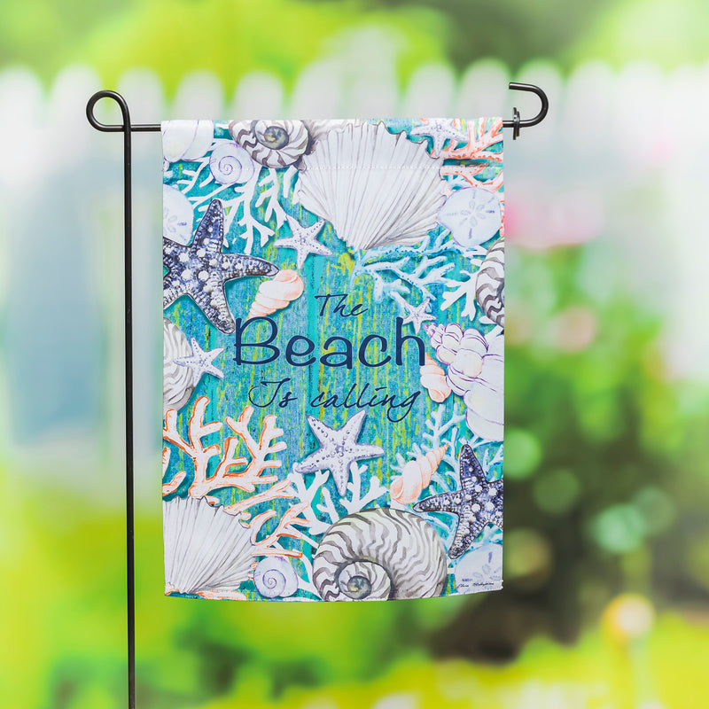 The Beach is Calling Garden Suede Flag,14s10673