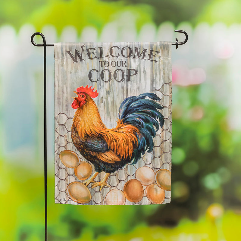 Welcome to Our Coop Garden Suede Flag,14s10729