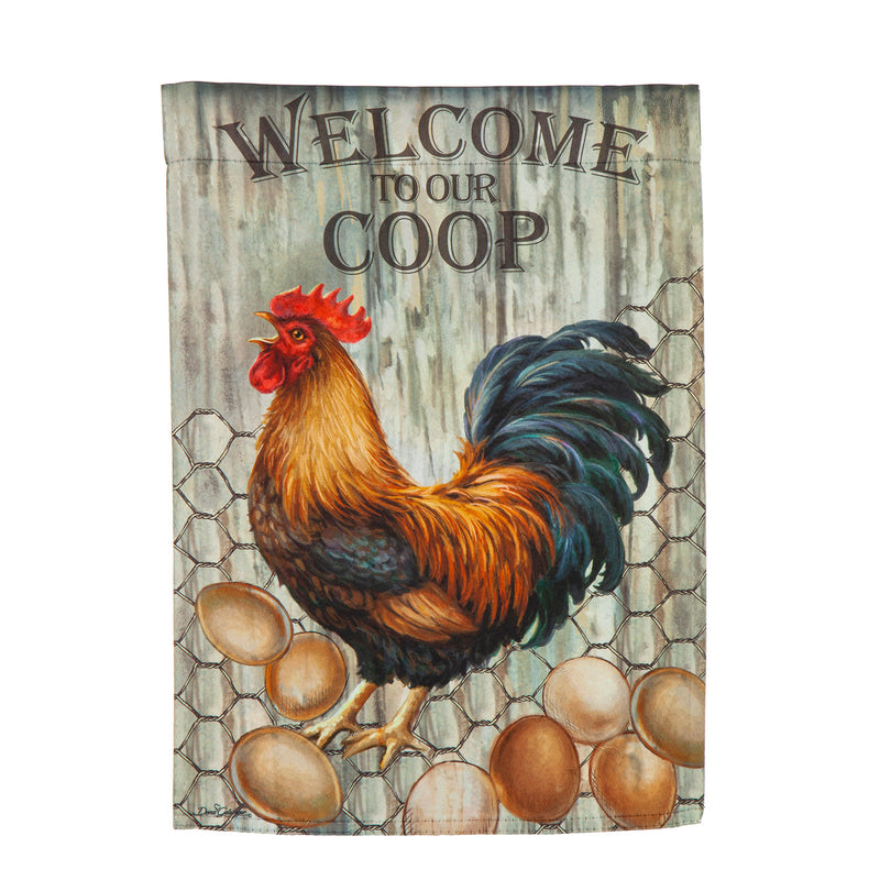 Welcome to Our Coop Garden Suede Flag,14s10729