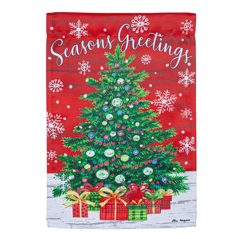 Seasons Greeting Trees Suede Garden Flag,14s10816