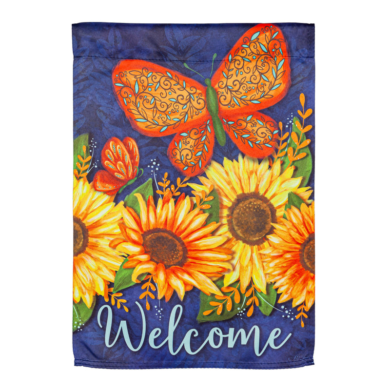 Sunny Autumn Garden Suede Flag,14s10988