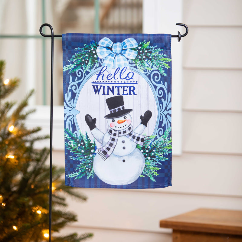 Winter Snowman Suede Garden Flag,14s11082