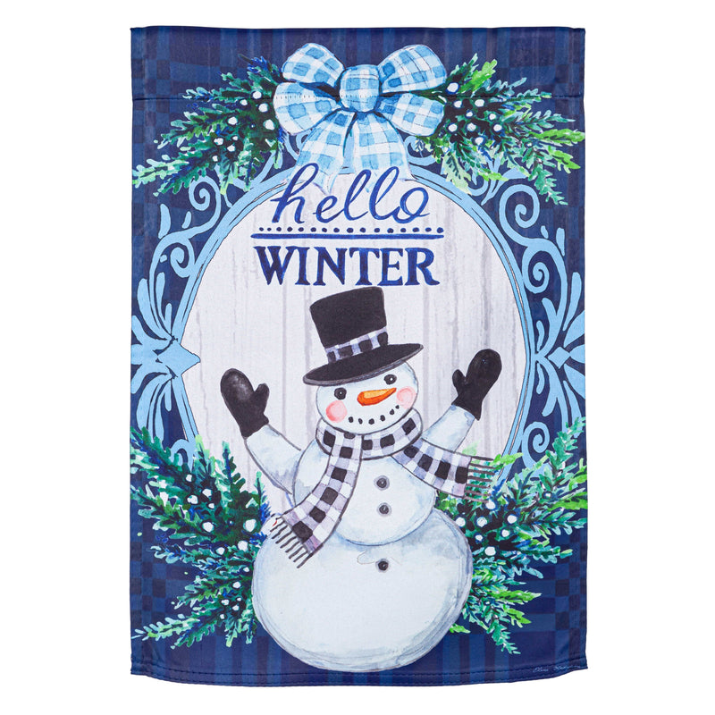 Winter Snowman Suede Garden Flag,14s11082