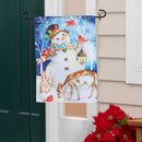 Sweet Snowman and Friends Suede Garden Flag,14s11121