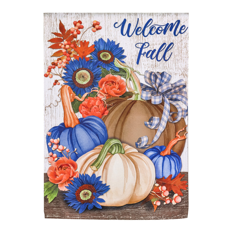 Welcome Fall Neutral Garden Suede Flag,14s11171