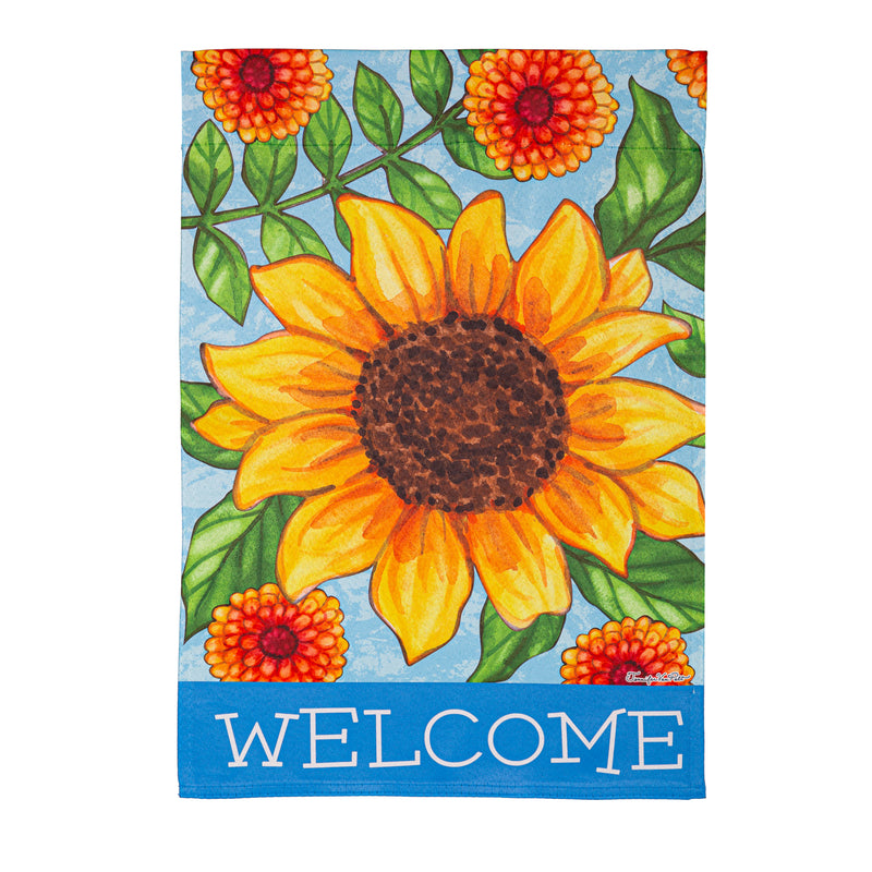 Sunflower Welcome Suede Garden Flag,14s11272