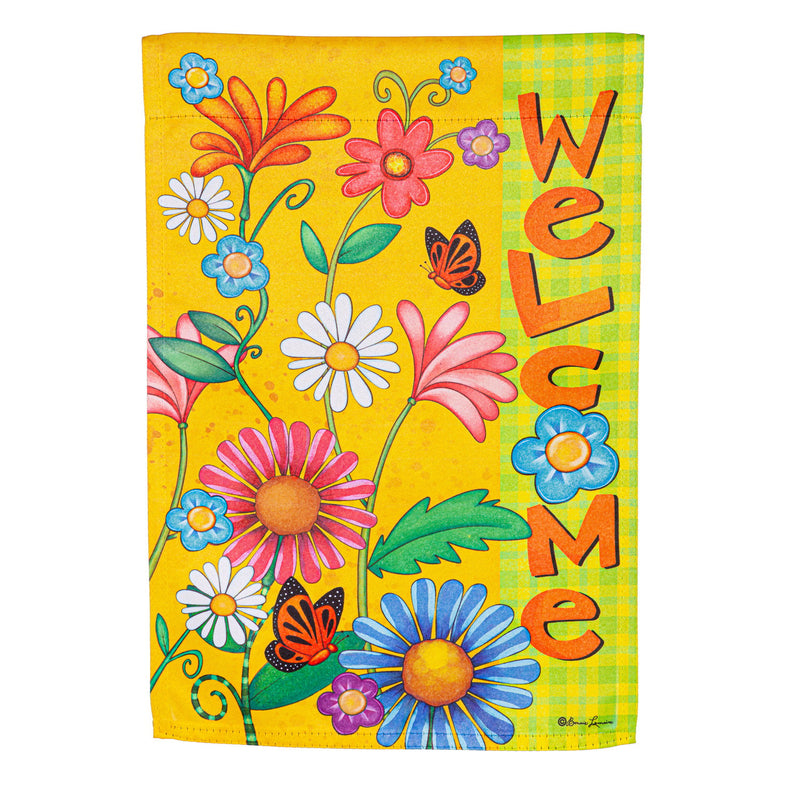 Welcome Spring Suede Garden Flag,14s11278