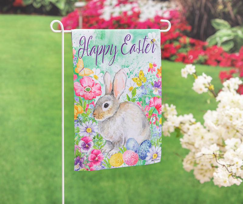 Bunny in the Garden Suede Garden Flag,14s11290