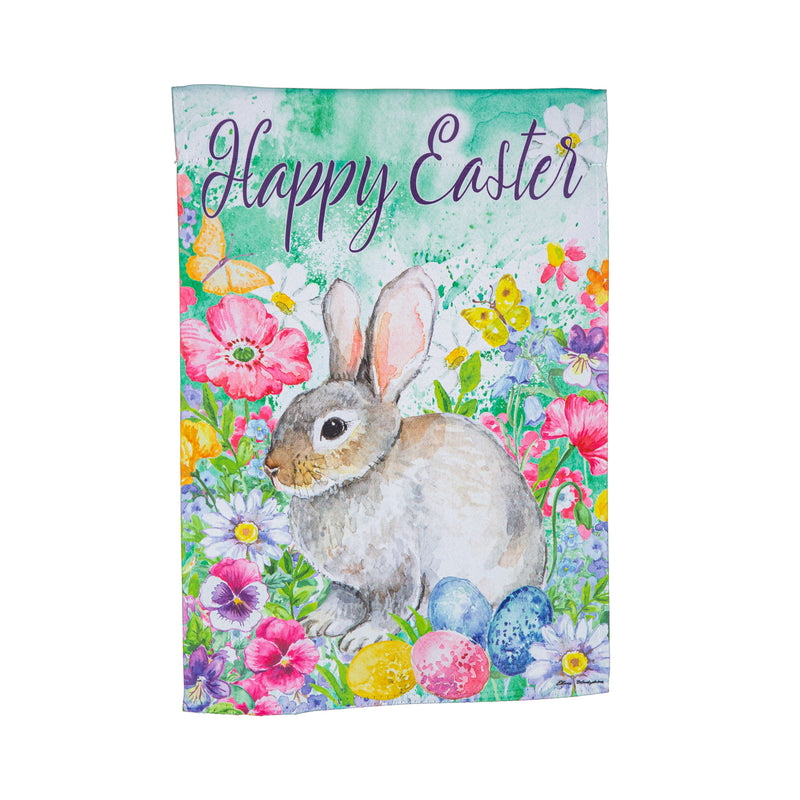 Bunny in the Garden Suede Garden Flag,14s11290