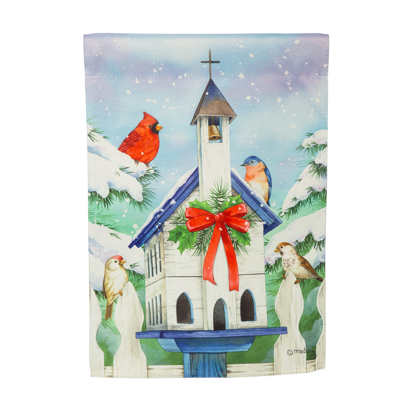 Christmas Bird House Suede House Flag,14s11340