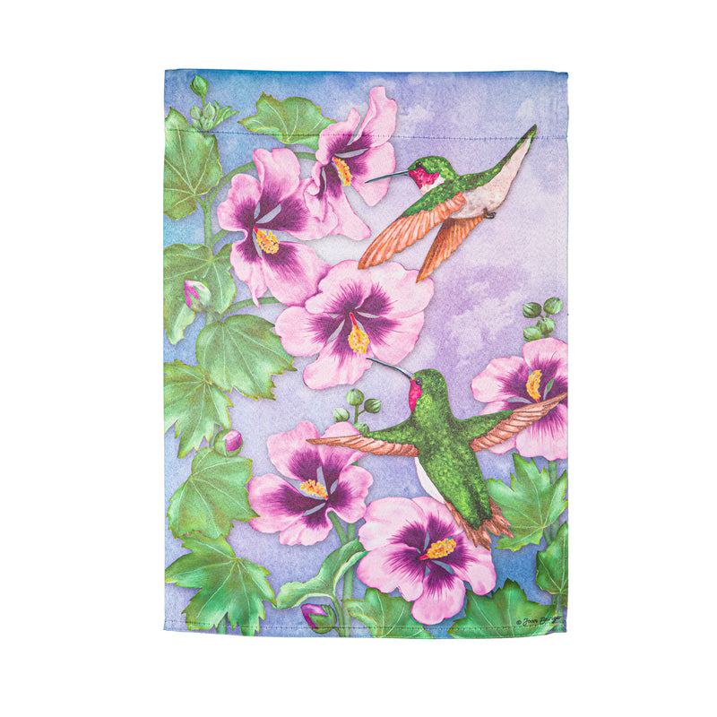 Hummingbird & Hibiscus Suede Garden Flag,14s11361