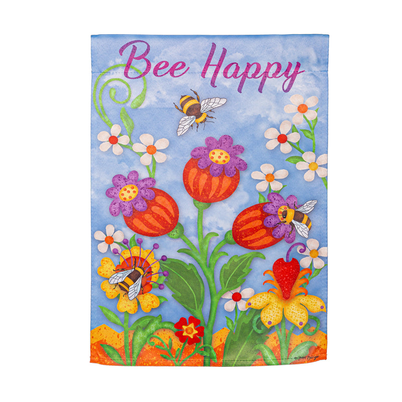 Bee Happy Suede Garden Flag,14s11362