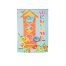 Spring Chirpings Welcome to our home Suede Garden Flag,14s11468
