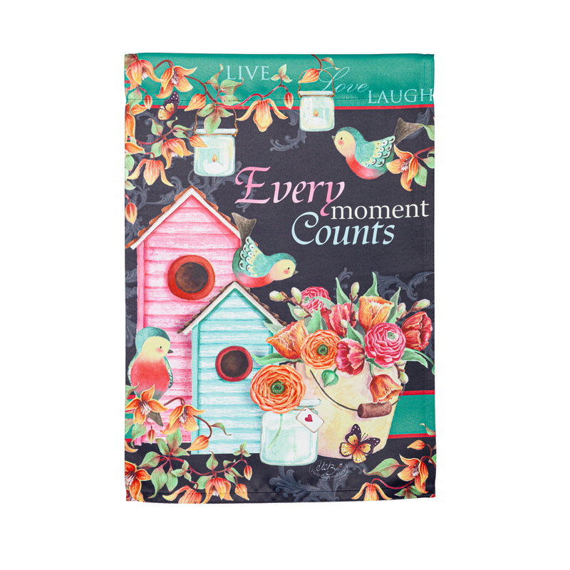 Every moment counts Suede Garden Flag,14s11482