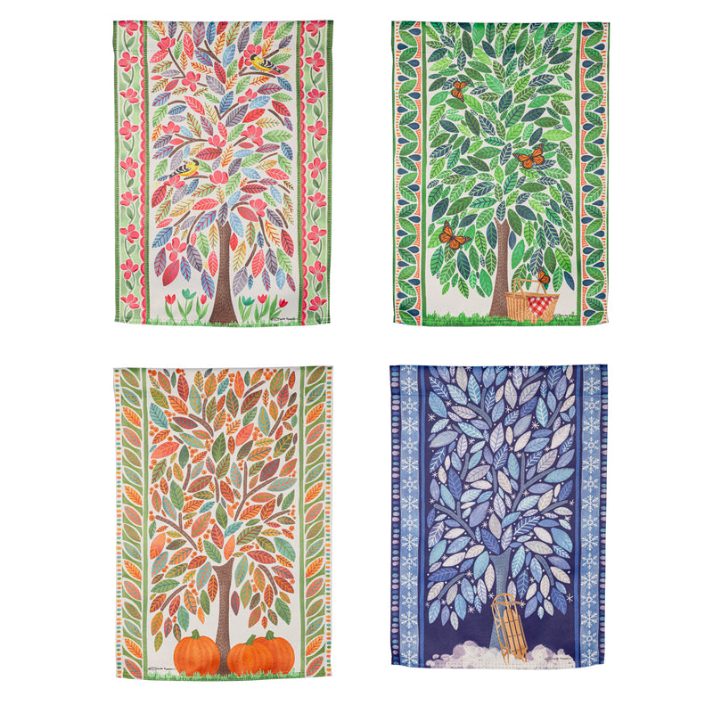 4 Season Trees Suede Garden Flag, Set of 4,14s11497