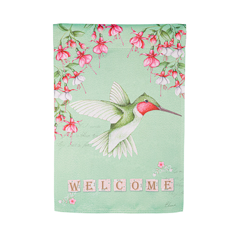 Beautiful Hummingbird Suede Garden Flag,14s11763