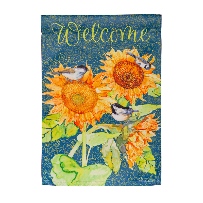 Sunflowers and Birdies Suede Garden Flag,14s11940