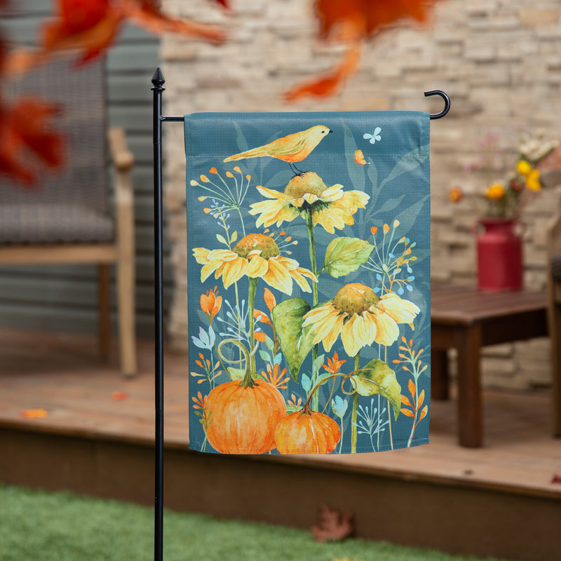 Yellow Finch and Sunflowers Suede Garden Flag,14s11957