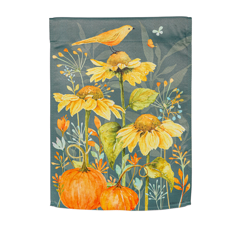 Yellow Finch and Sunflowers Suede Garden Flag,14s11957