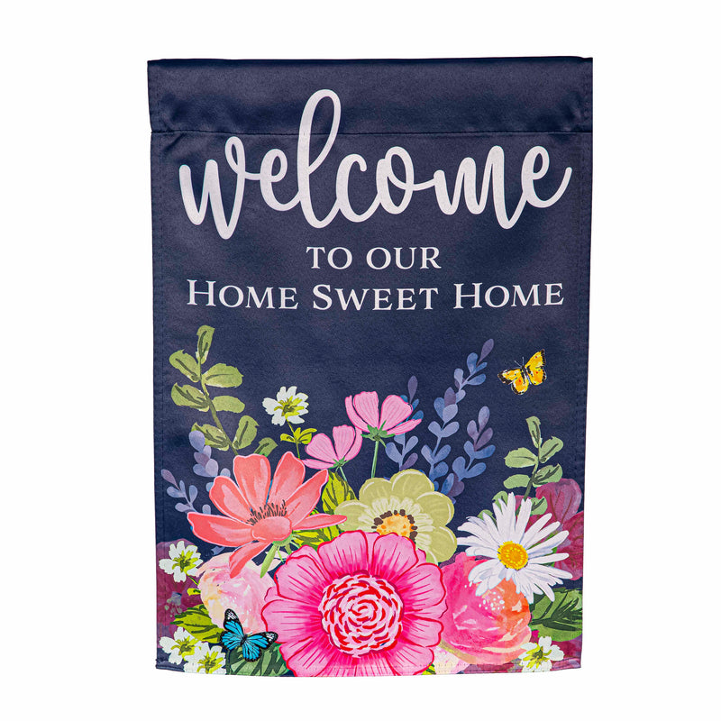 Welcome To Our Home Sweet Home Suede Garden Flag,14s12065