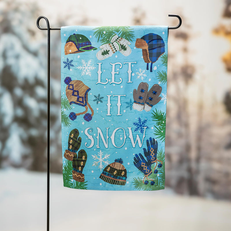 Let It Snow Suede Garden Flag,14s12165