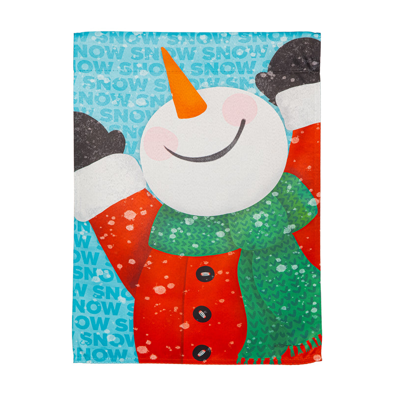 Happy Snowman Suede Garden Flag,14s12509