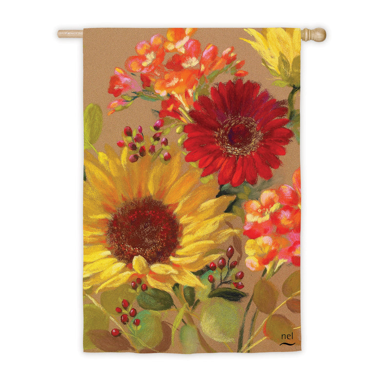 Fall Floral Garden Suede Flag,14s8207