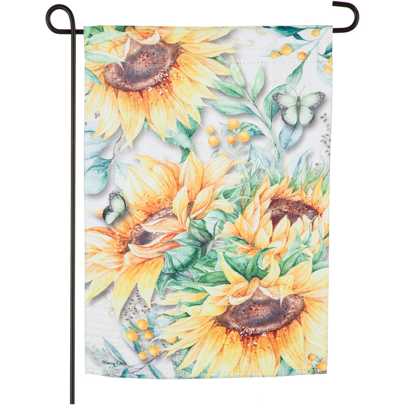 Sunflower Fields Garden Suede Flag,14s9216