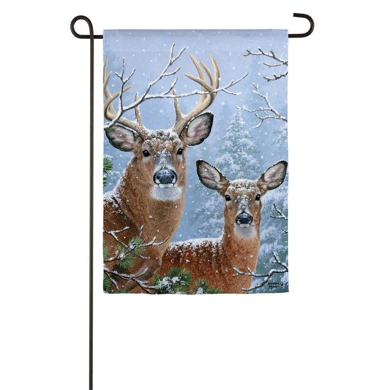 Winter Whitetails Garden Suede Flag,14s9349