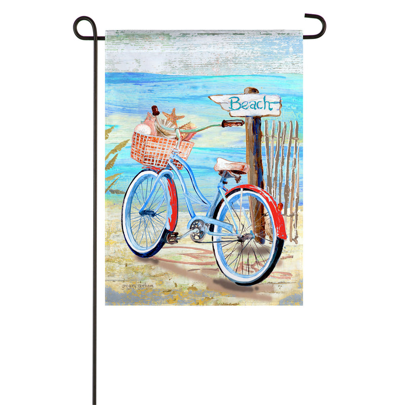 Beach Bicycle Garden Suede Flag,14s9527