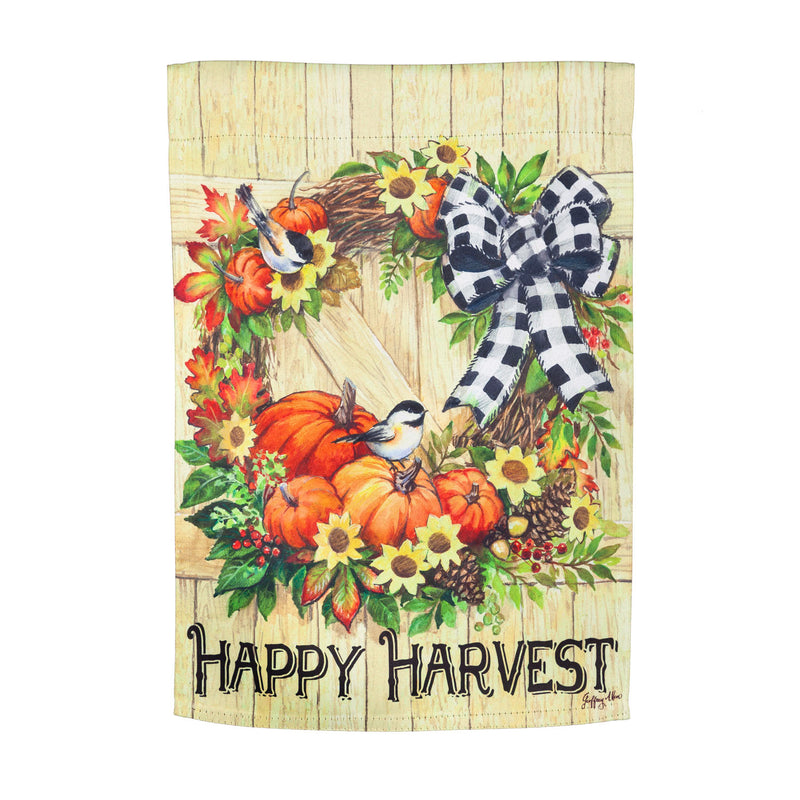 Harvest Wreath Garden Suede Flag,14s9917