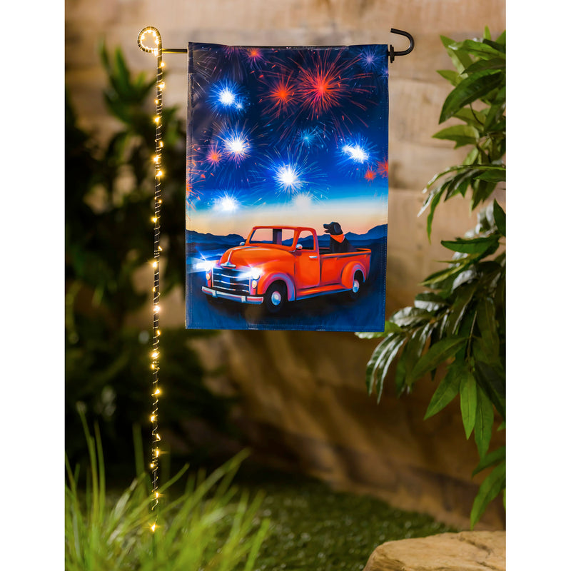 Festive Fireworks Solar LED Garden Flag,14sl8580