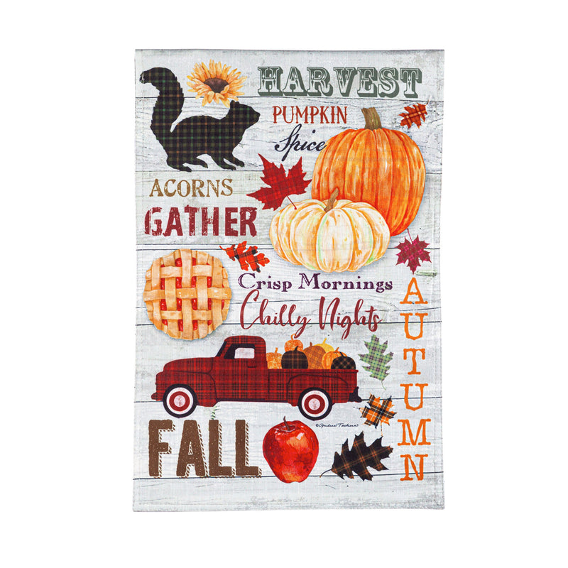 Autumn Word Collage Garden Strie Flag,14t10009