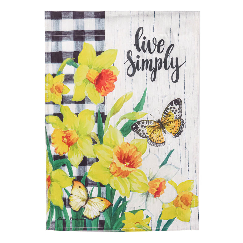 Spring Daffodils Inspirational Check Garden Strie Flag,14t10168