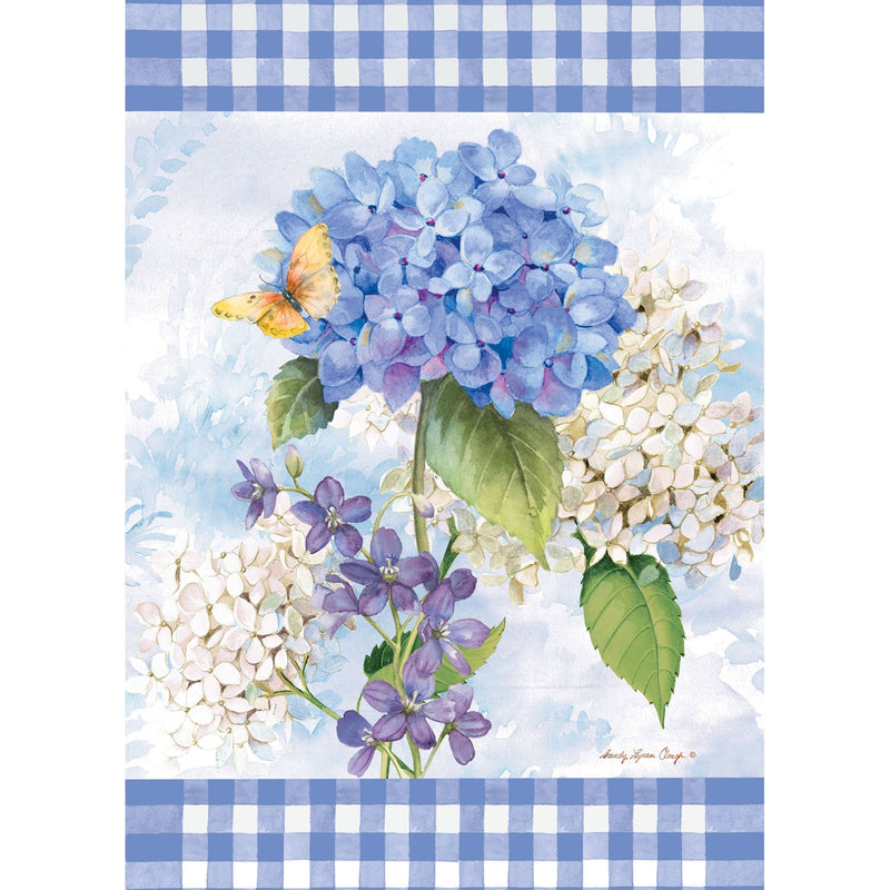 Blue Hydrangea Garden Waffle Flag,14w10260