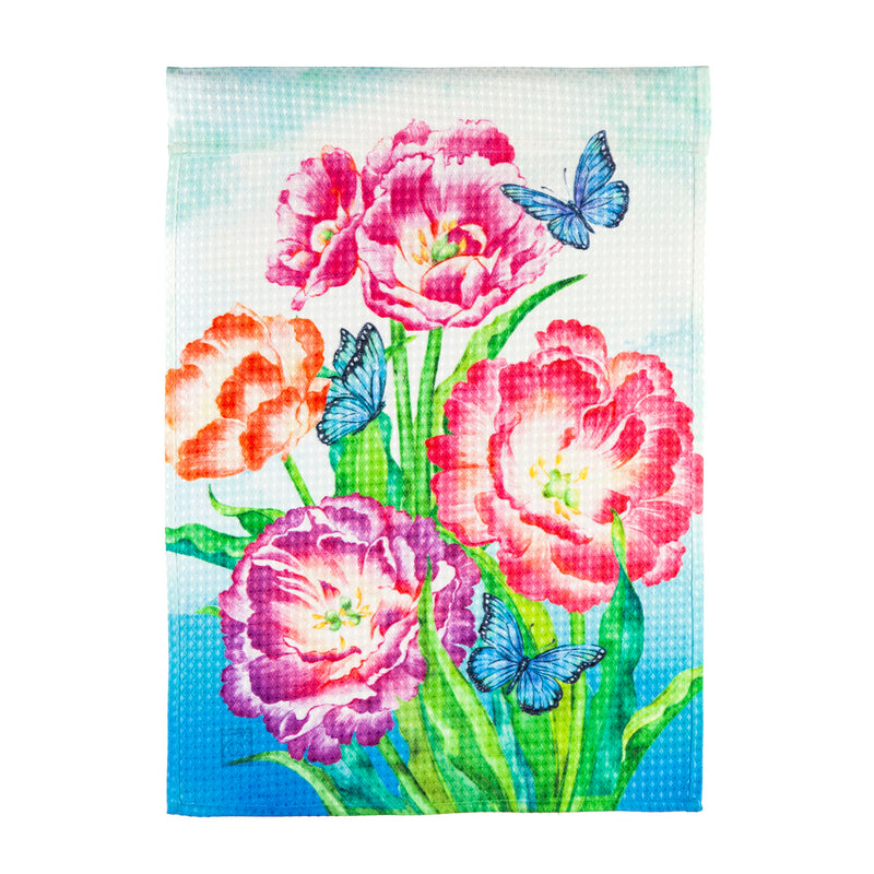 Blooming Tulips Garden Waffle Flag,14w10306