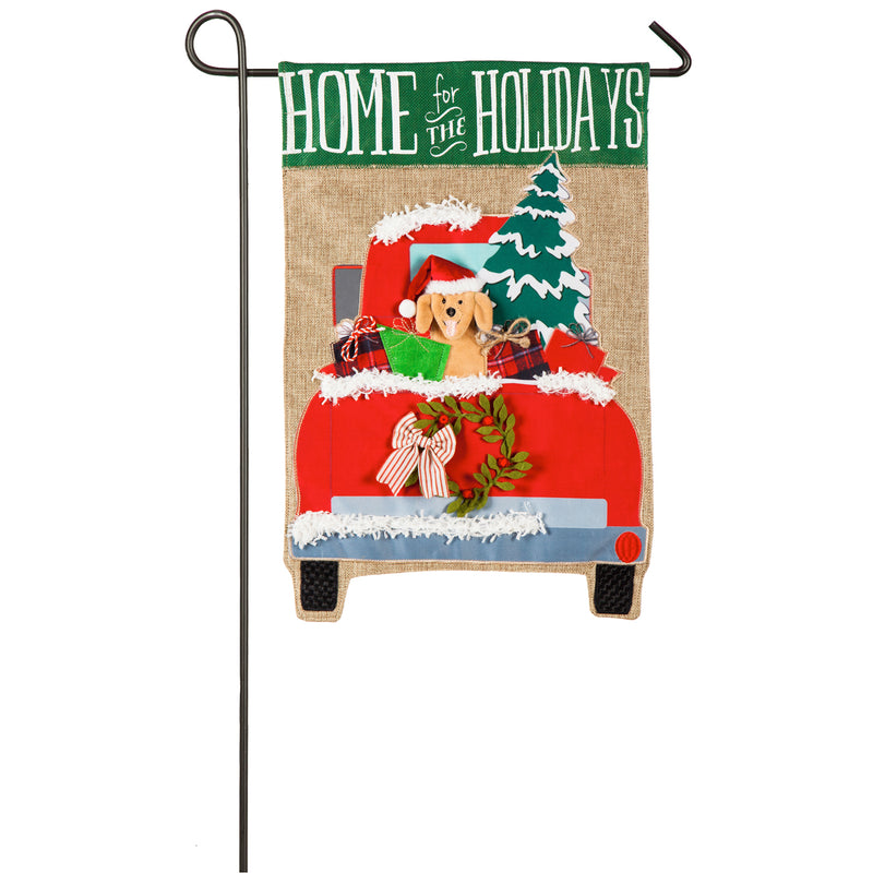 Home for the Holidays Garden Burlap Flag,14b8111bl