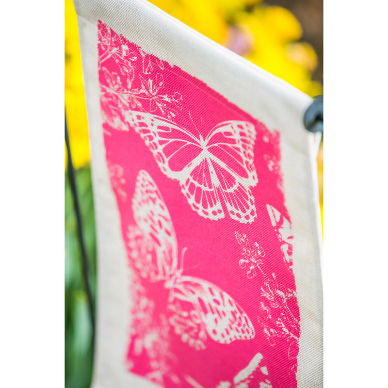 Bustling Butterflies Garden Burlap Flag,14b8370